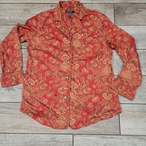 Lauren Ralph Lauren sz M button down pajama top